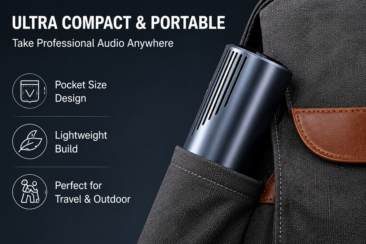 Image of Monrix 3-in-1 Wireless Microphone with Charging Case, Noise Reduction & LED Display Microphone