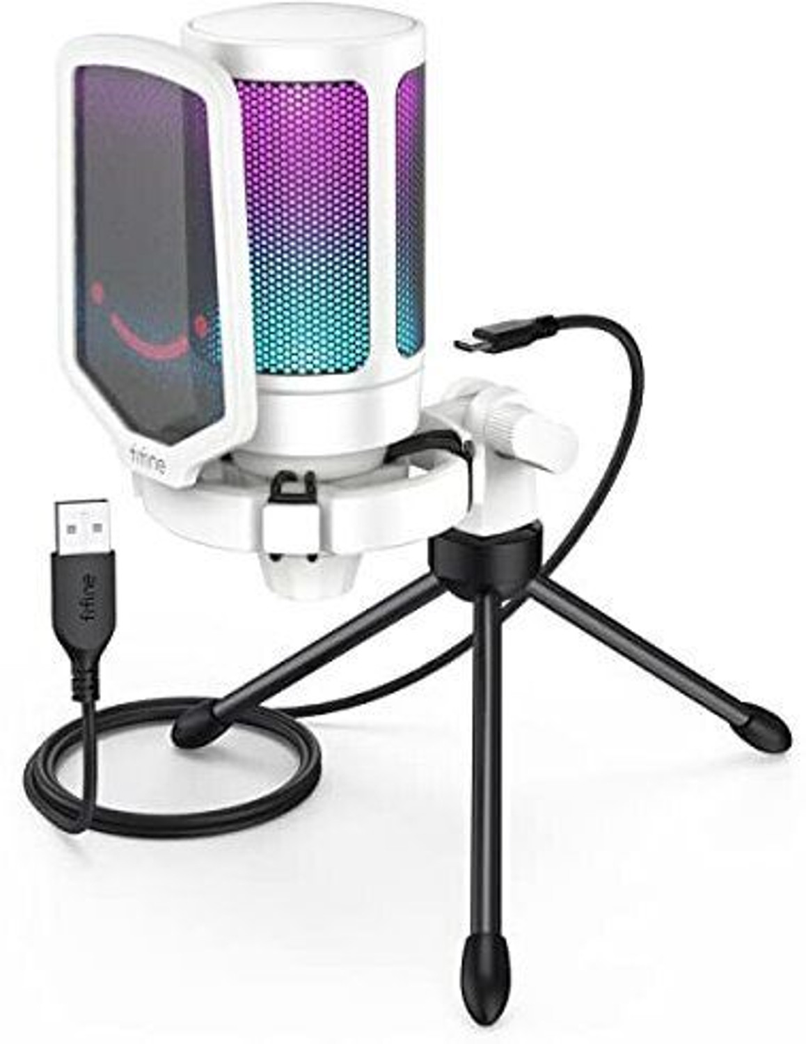 Image of Fifine Game A6VWH USB, PC Gaming Tripod stand White Microphone