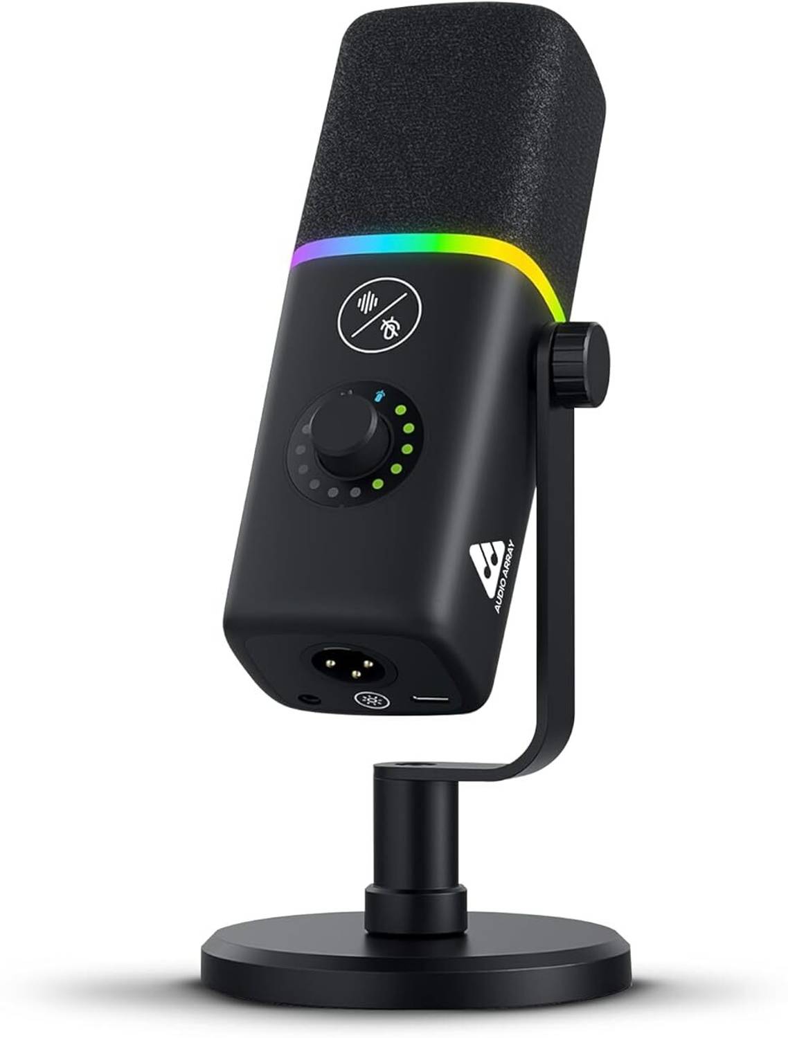 Audio Array AM-C45 XLR/USB Professional RGB Dynamic Podcast Microphone Built-in Monitoring Microphone