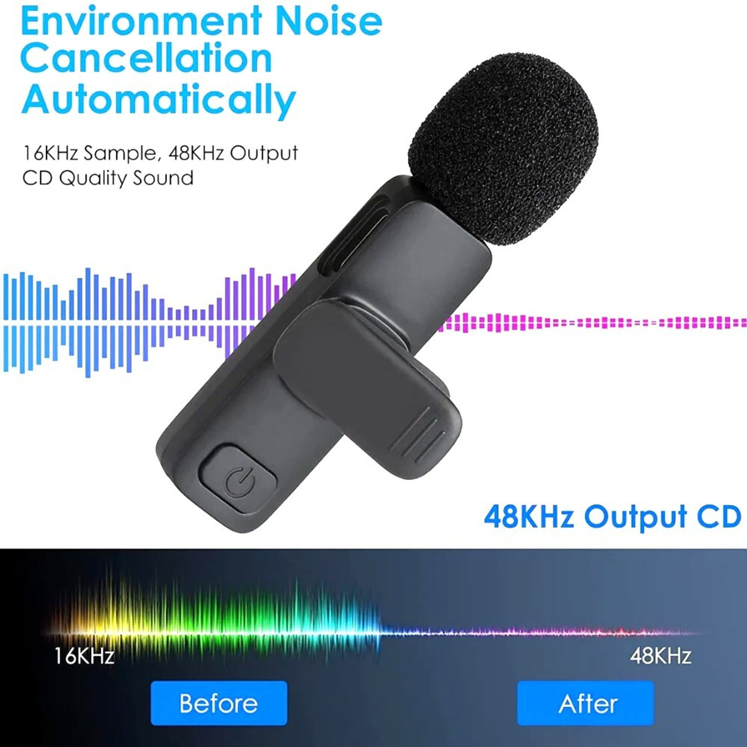 Image of OSTALY Dash Lavalier K8 Mic for YouTube, Noise Reduction Wireless Microphone, Vlogging Microphone