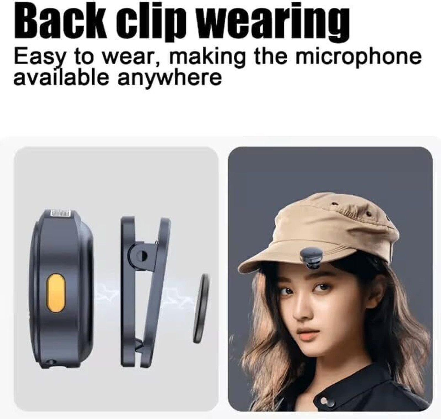 Image of V GADGETS Q8 Dual Wireless Clip Mic with Power Display & Noise Reduction for Mobile Microphone