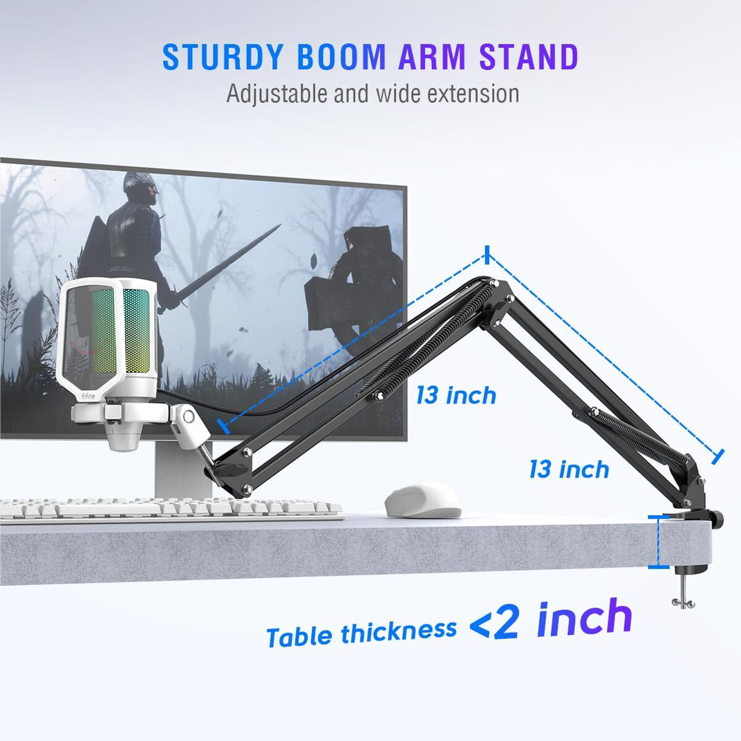 Image of Fifine (OPEN BOX) A6T Plug & Play Condensor Gaming USB Microphone Kit - White Microphone