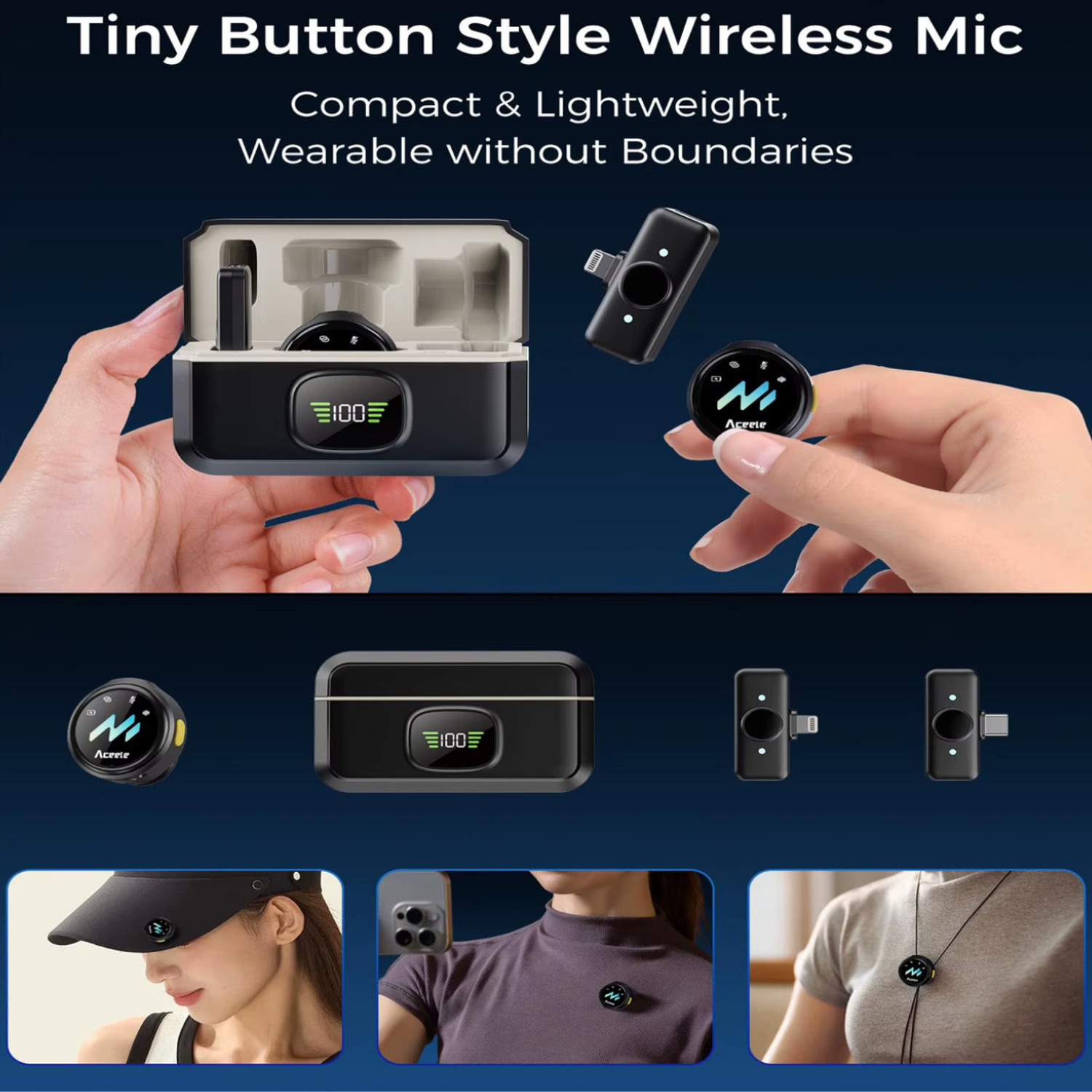 Image of Arvy Enterprises Dual Wireless Magnetic Clip Lavalier Microphone with Noise Reduction Microphone