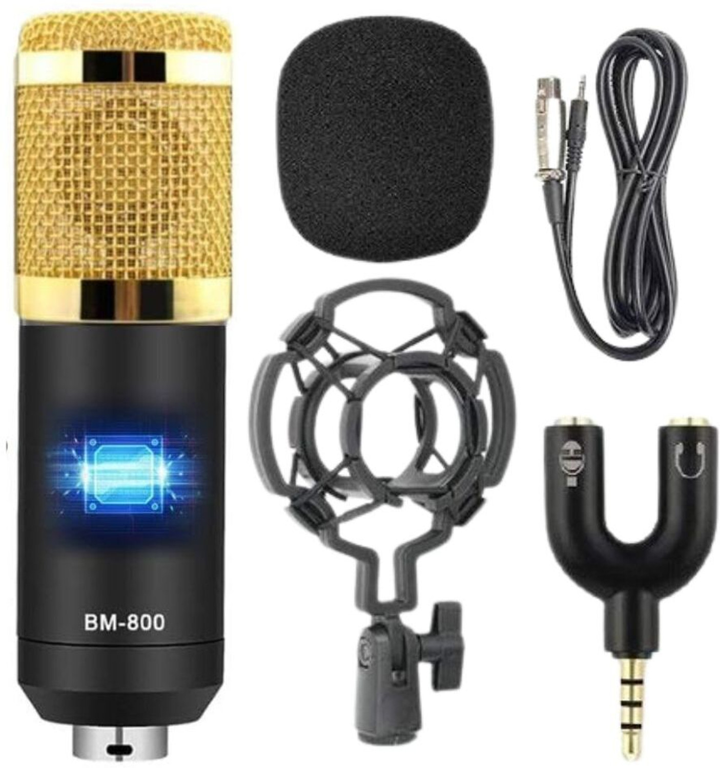 Image of Urban Infotech BM-800 Gold Professional Condenser Microphone Kit Microphone