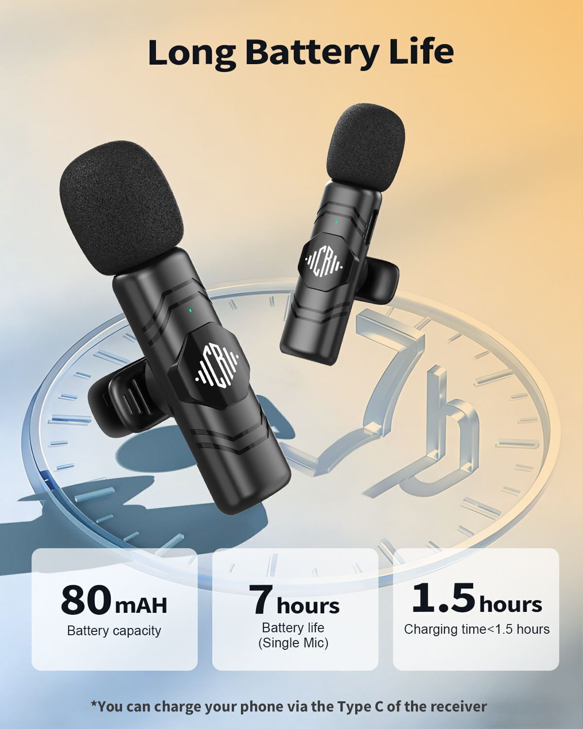Image of CEROAN Wireless Mic for YouTube, Lapel Mike for Vlogging, Mic Wireless for Type-C Ports Microphone