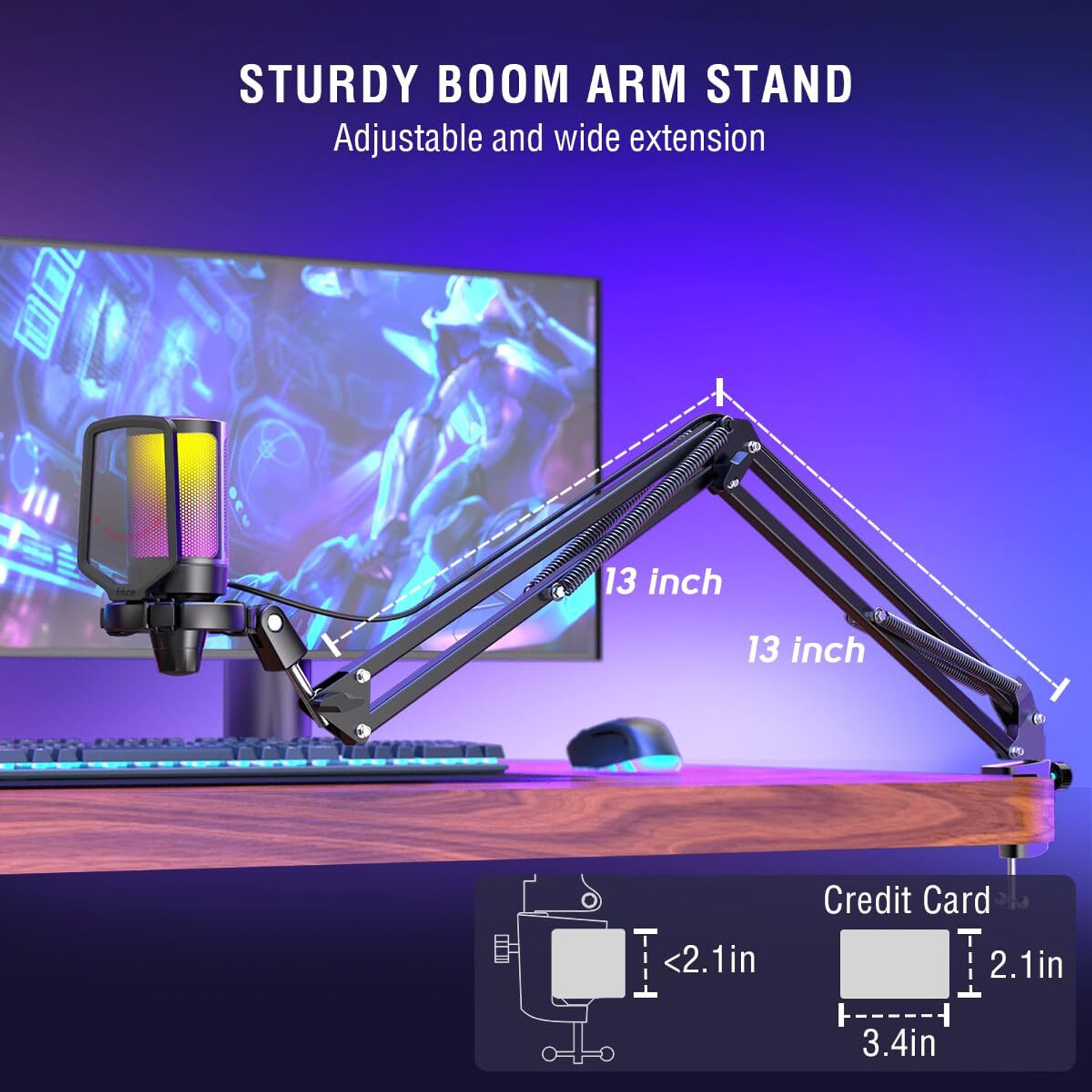 Image of Fifine (OPEN BOX) A6T (Black) with Stand for Gaming, Streaming, PC, USB RGB Kit Microphone