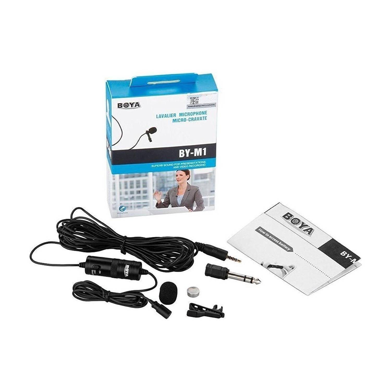 BOYA Omnidirectional Lavalier Condenser Microphone with 20ft Audio Cable Microphone