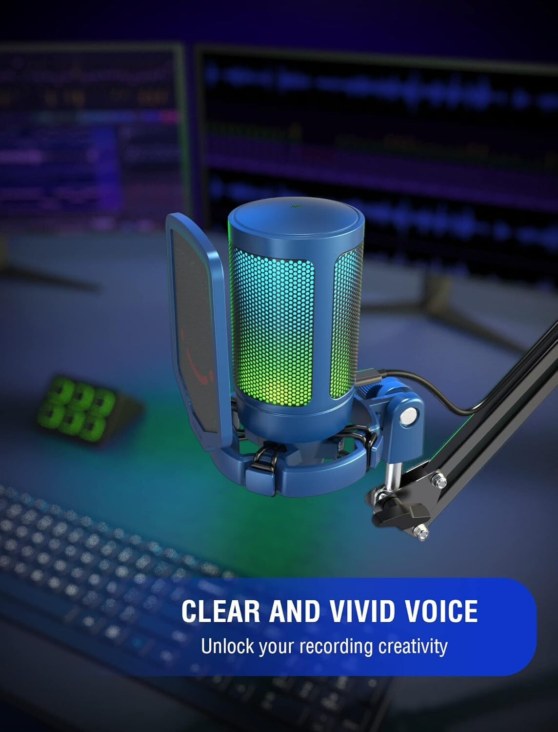Image of Fifine (OPEN BOX) A6V Gaming Streaming USB PC Microphone with RGB Microphone