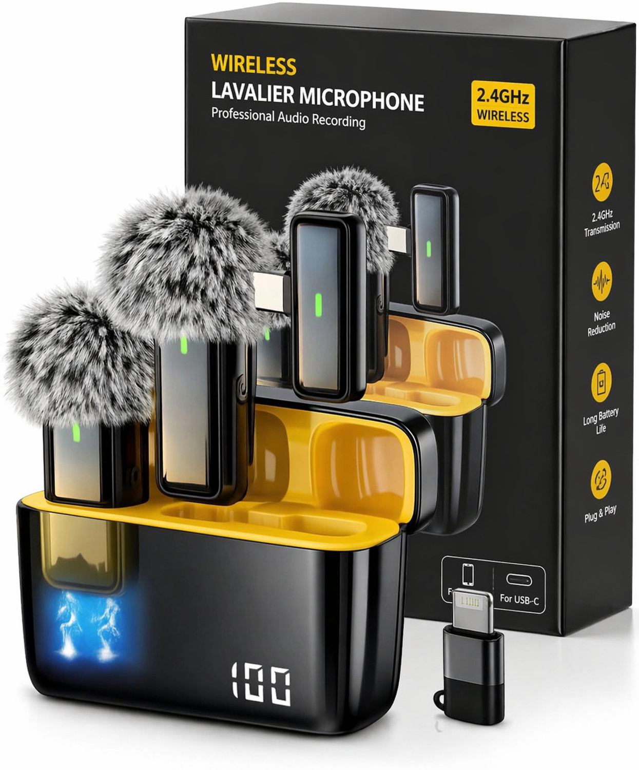 Image of NextFusion Wireless Noise Cancelling Mic for YouTube, Vlogging, iPhone & Smartphones Microphone
