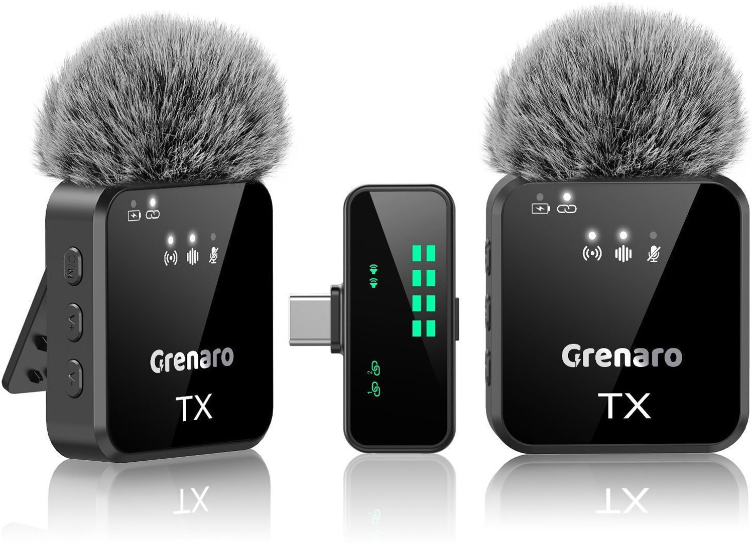 Image of Grenaro Wireless Mike for Vlogging, 3 in 1 Mic for YouTube, Plug & Play Wireless Mic Microphone