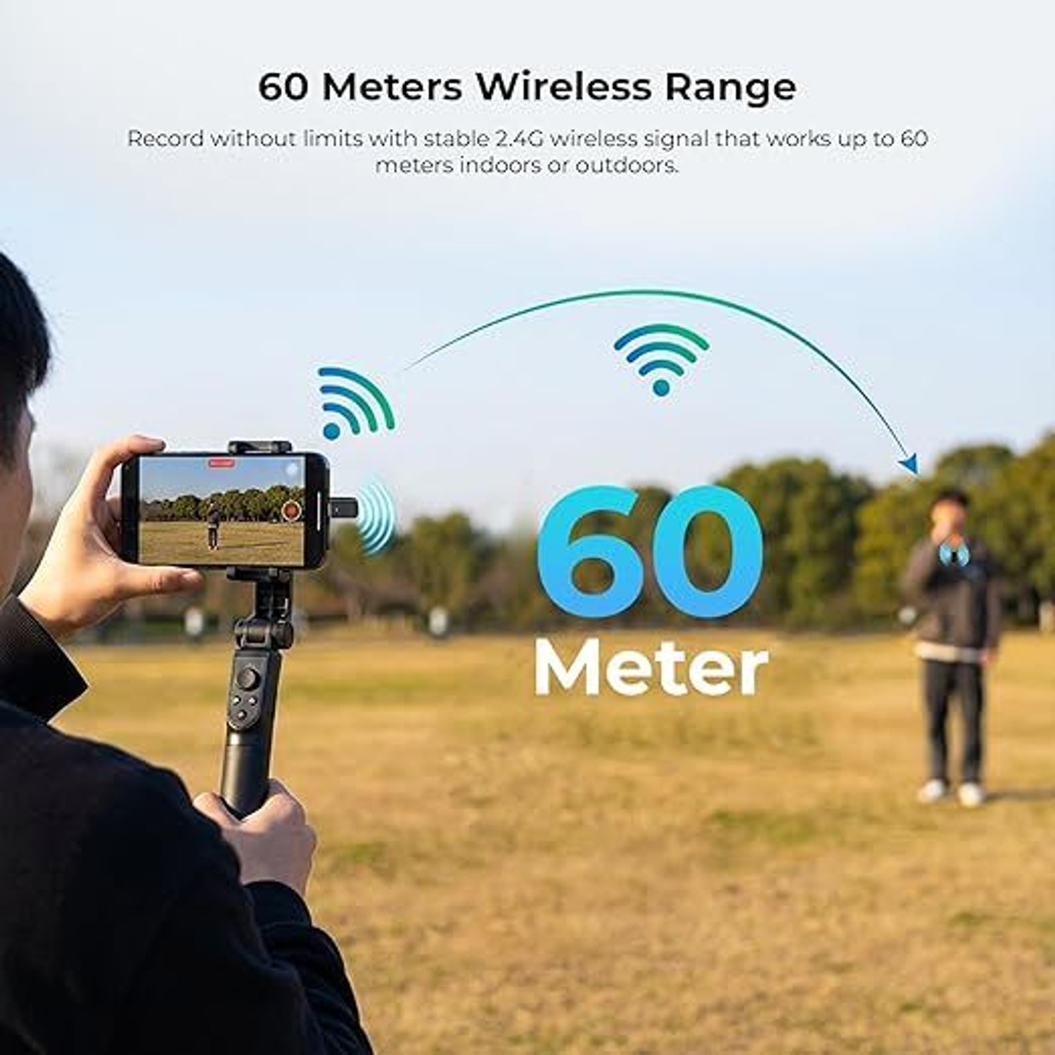 Image of DIGITEK DWM 123 2-in-1 Wireless Microphone, 60m Range for Smartphones with Type-C Port Microphone