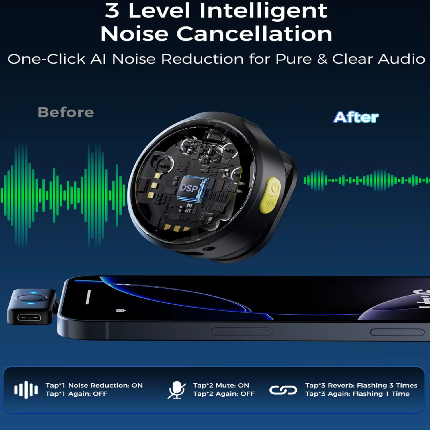 Image of Arvy Enterprises Dual Wireless Magnetic Clip Lavalier Microphone with Noise Reduction Microphone