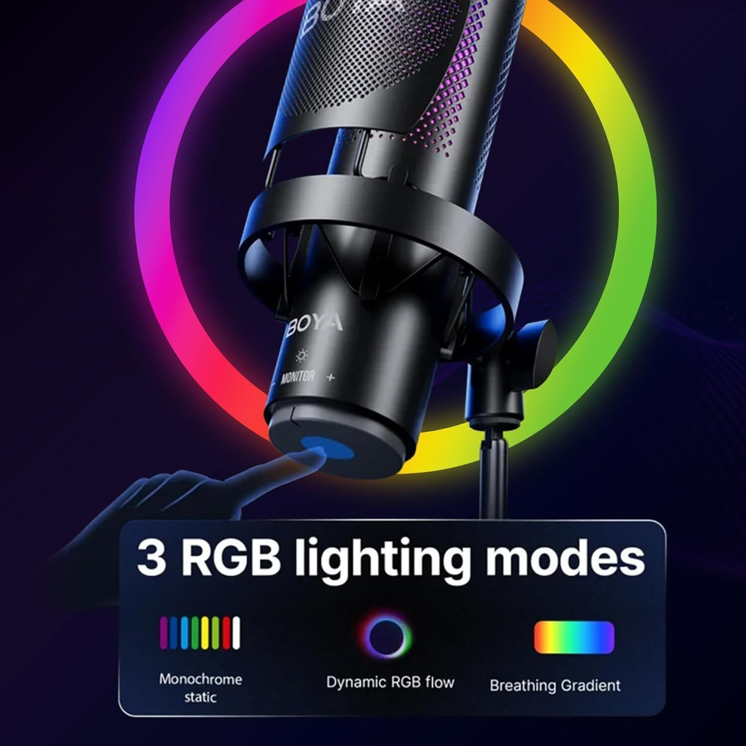 Image of BOYA Podcast Mic for Youtube, Works on Laptops, Phones, USB Condenser Microphone Microphone