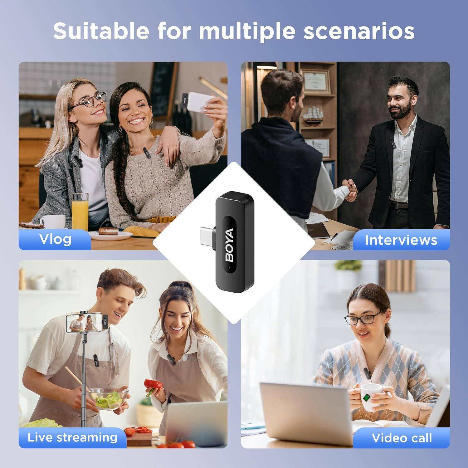 BOYA V-Series 2.4GHz Clip-On Wireless Mic - Image 4