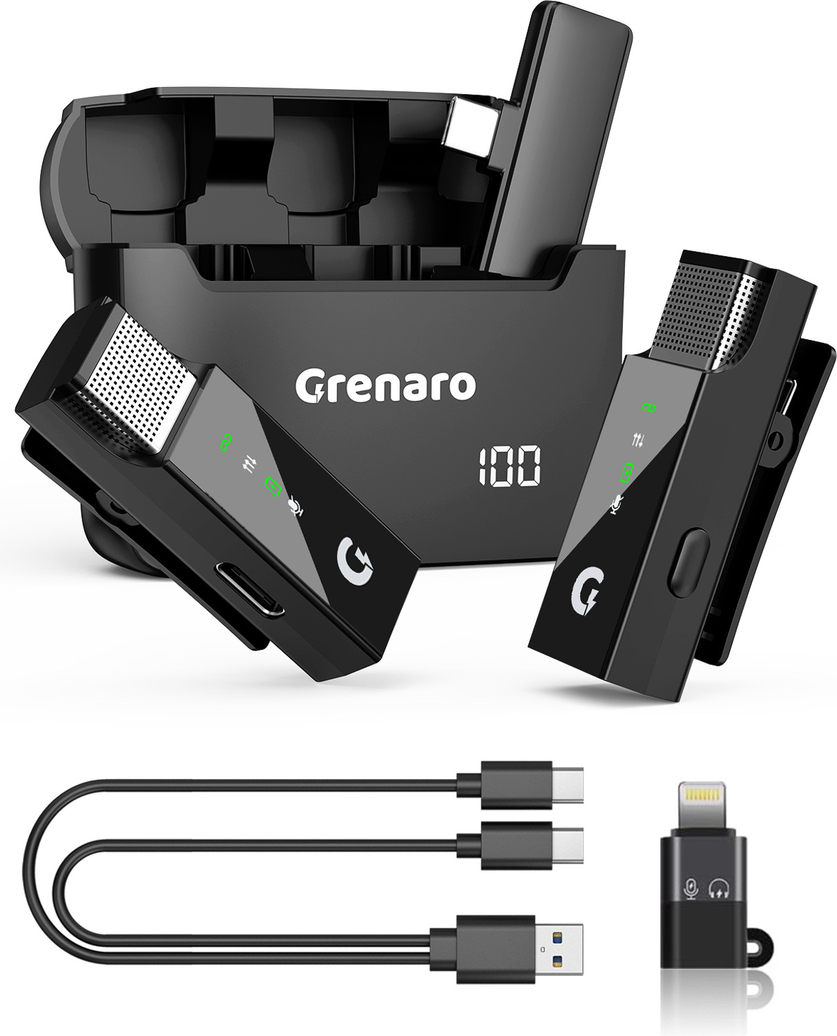 Image of Grenaro S13 Pro Digital Display Wireless Microphone for Android /iPhone Microphone