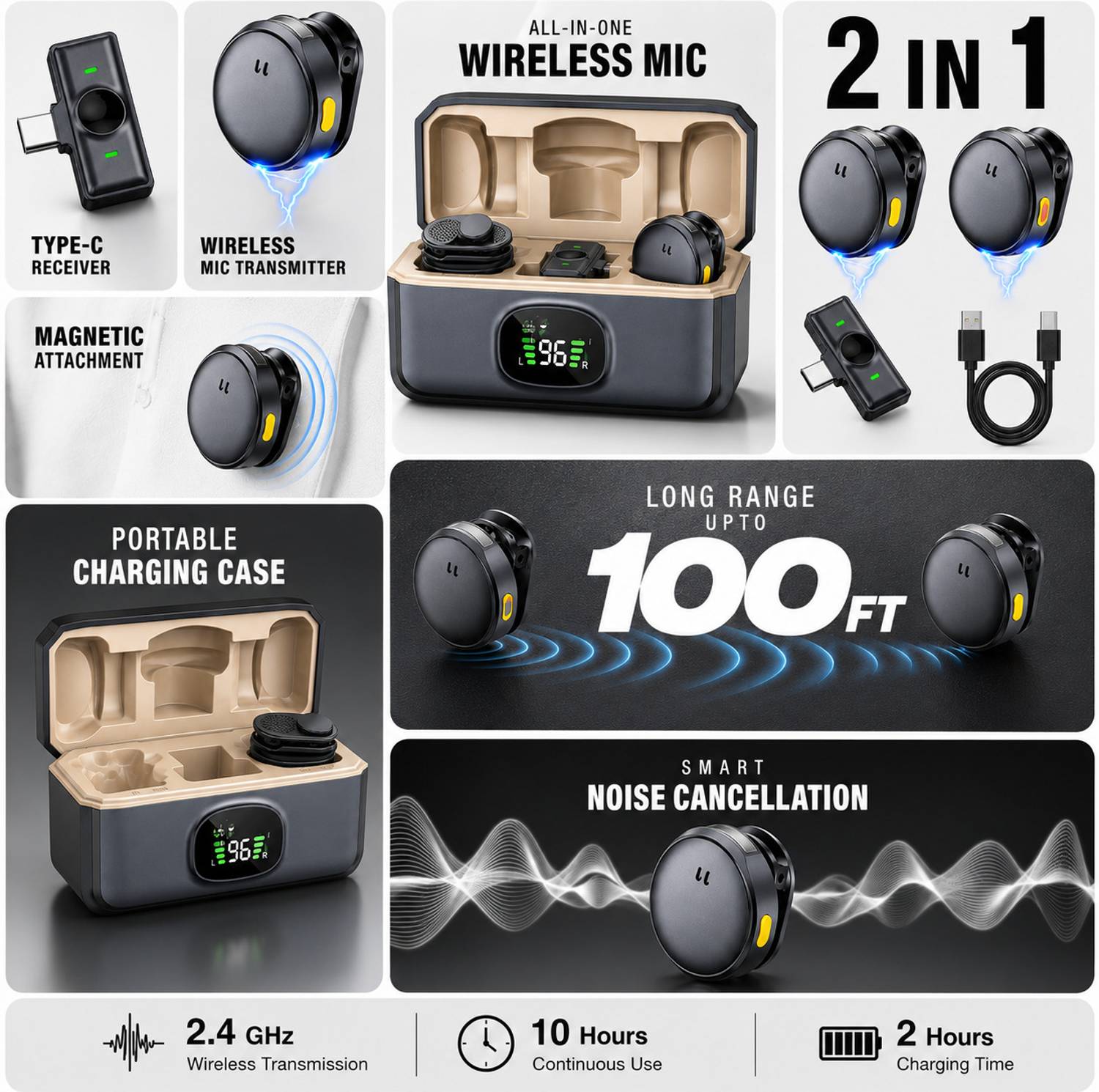 Monrix Q8 Wireless Dual Lavalier Mic System - Image 4
