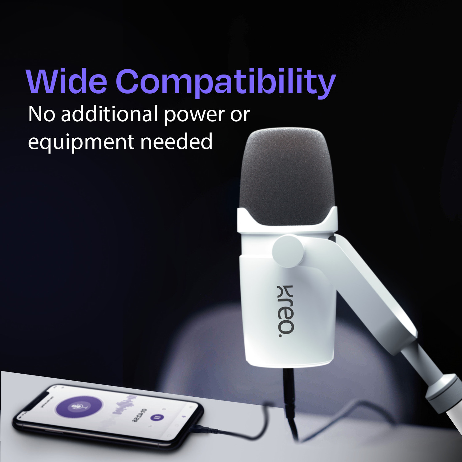 Image of Kreo Kast Professional Dynamic, Cardioid Pickup Pattern, Noise Filtering (XLR /USB) Camera Microphone