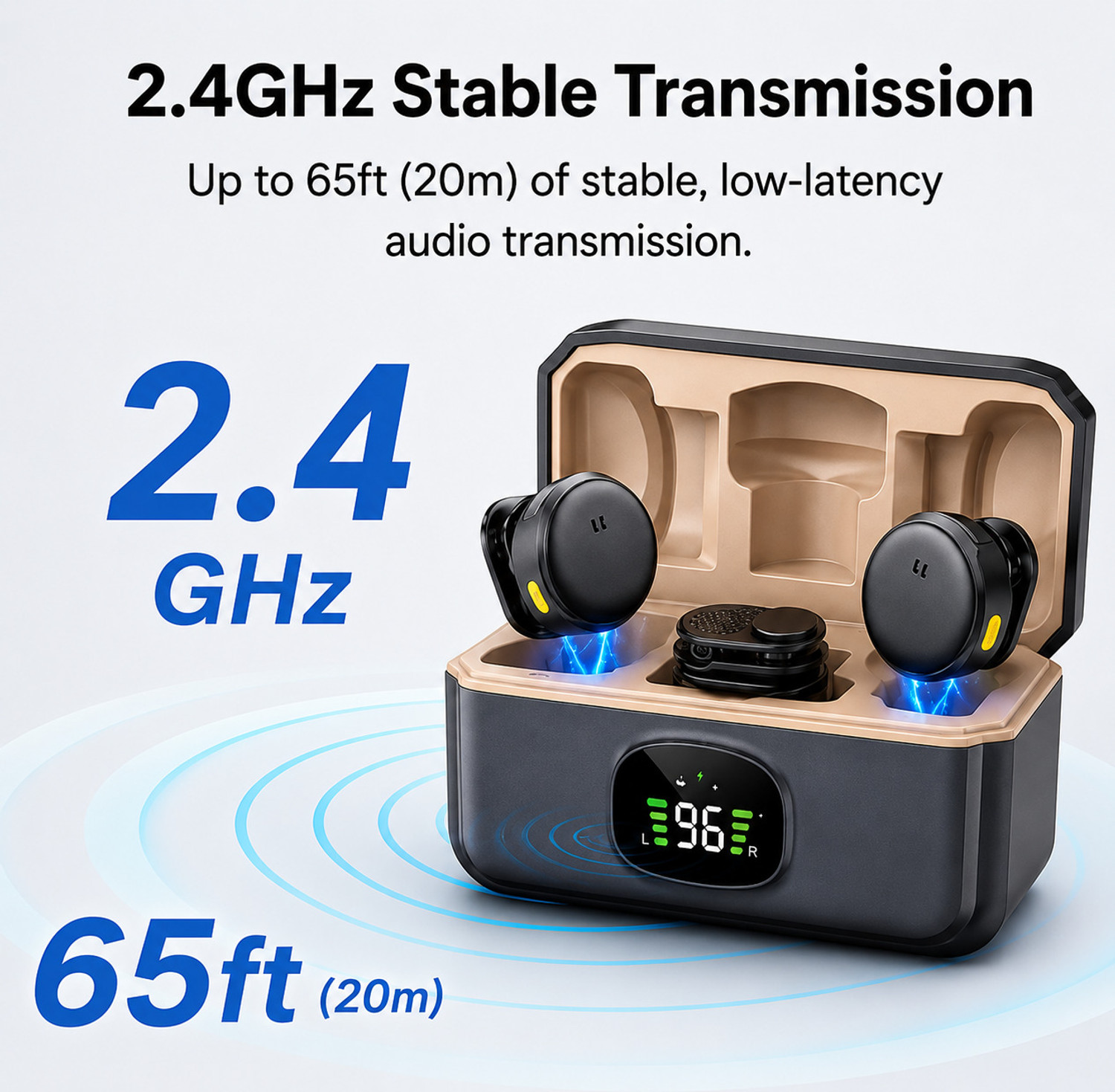 Image of Monrix Q8 Wireless Dual Lavalier Mic System with Receiver for Video Recording Microphone