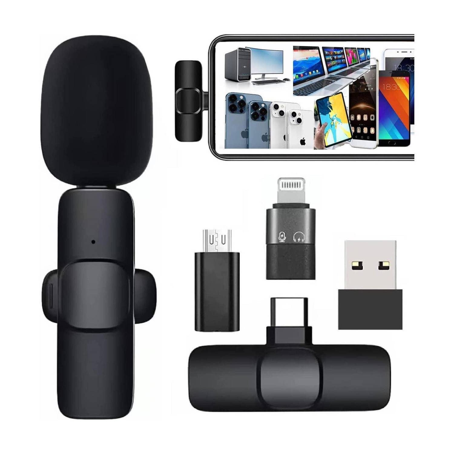 FITRIC K8 Wireless Plug and Play Type C Coller Mic Supported Android/IOS Microphone