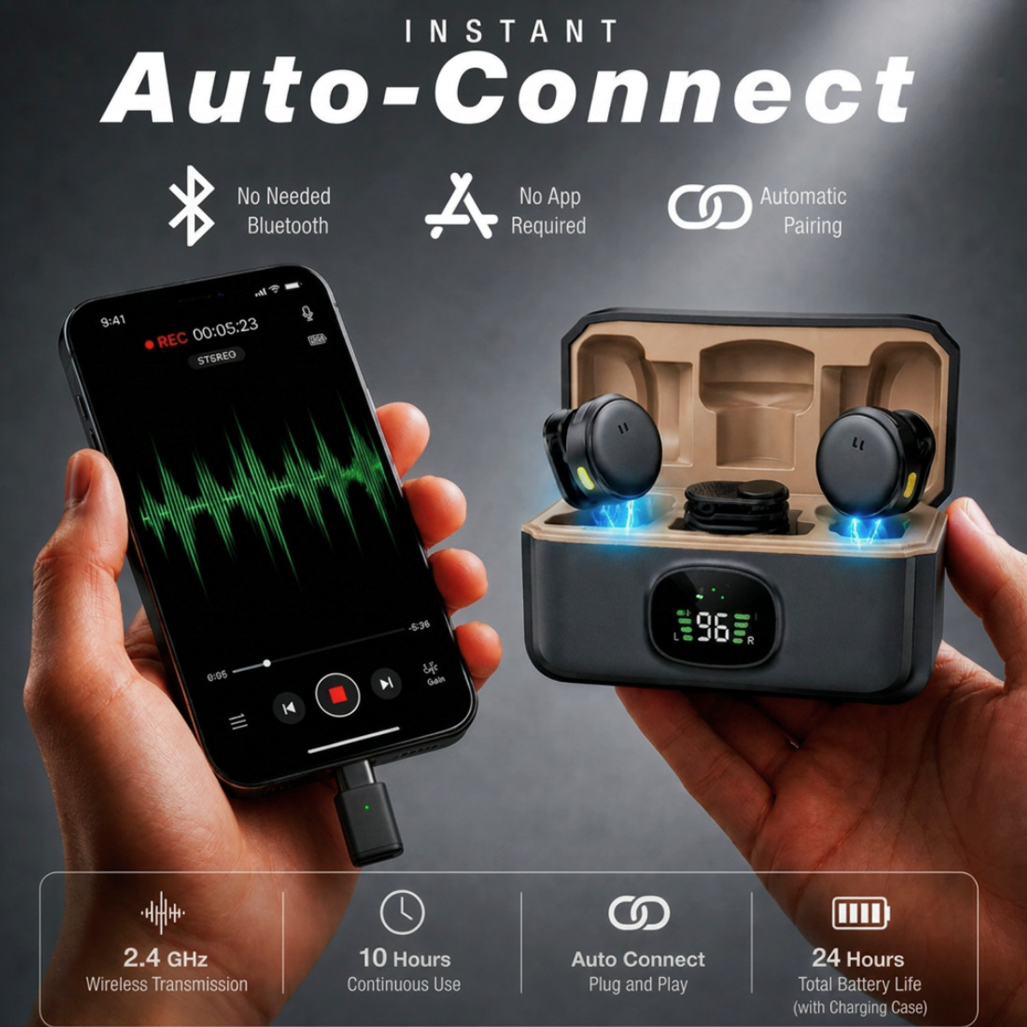 Image of AGINDUSTRY Q8 Wireless Lavalier Microphone Type-C Plug&Play Collar Mic for Content Creators Microphone
