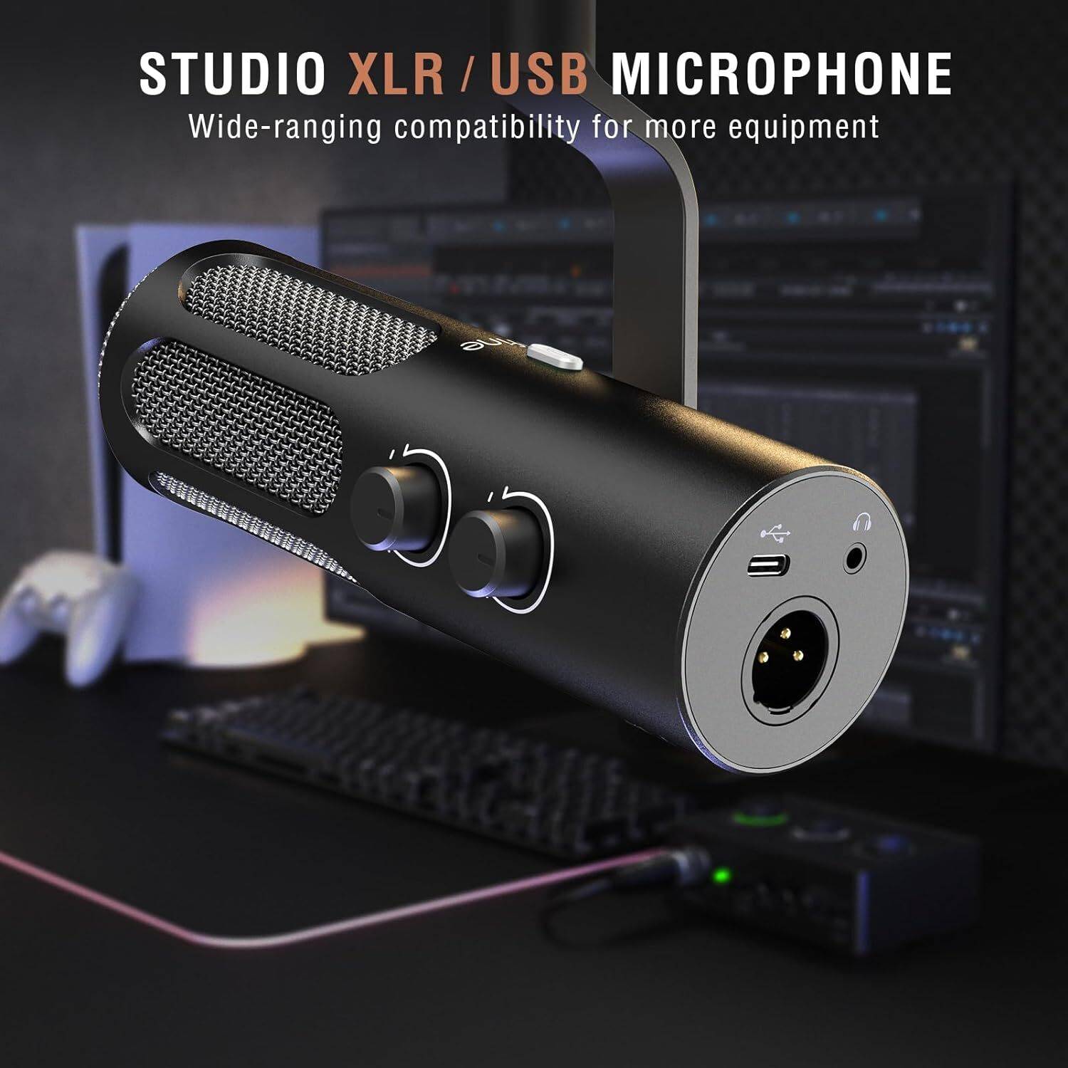 Fifine XLR/USB Microphone Podcast, Studio Dynamic Microphone - Image 3