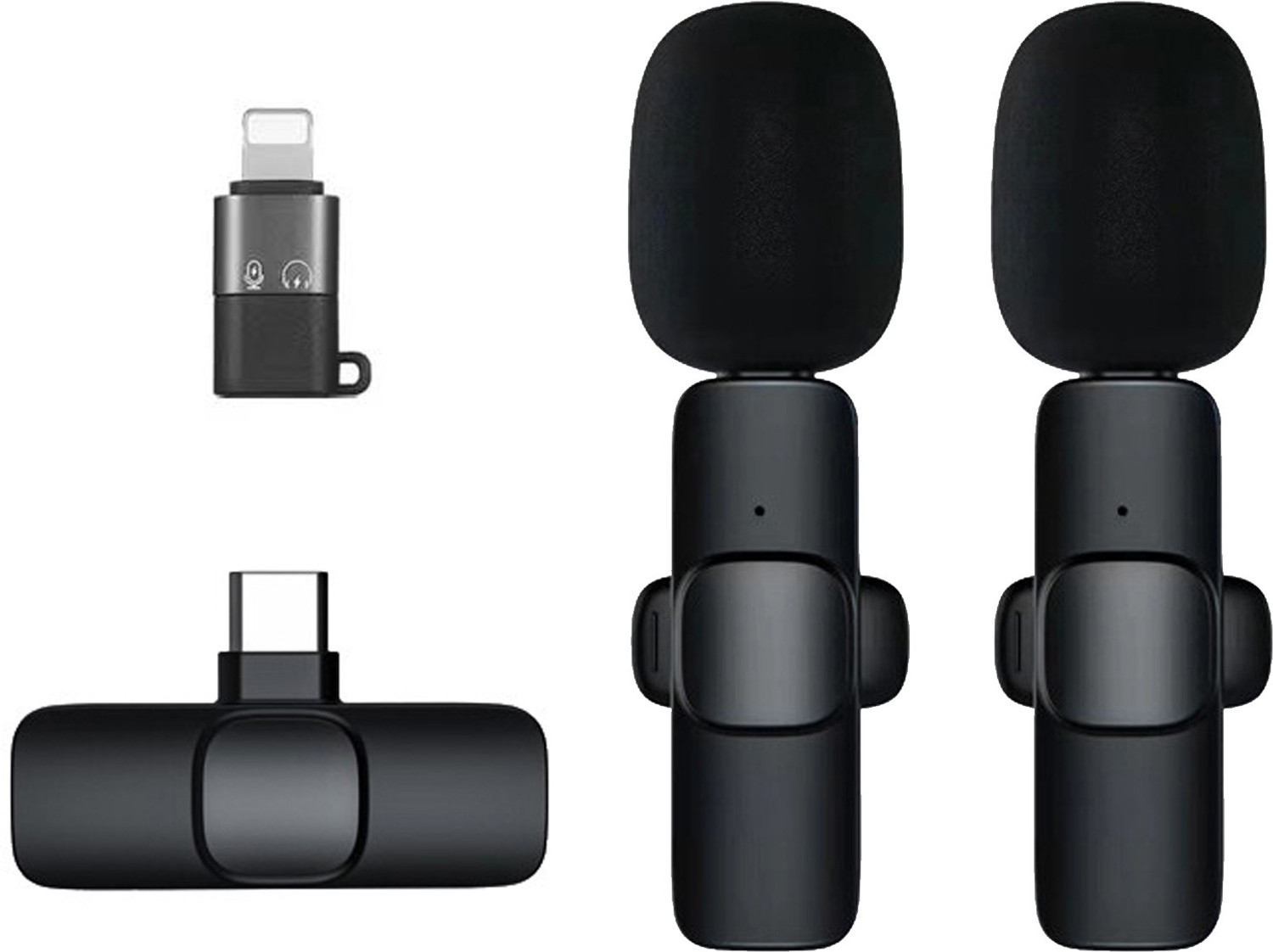 Image of MOOZMOB K9 Mic for Video Recording Vlog Mic for Type C Mobile Wireless Collar Youtube Microphone