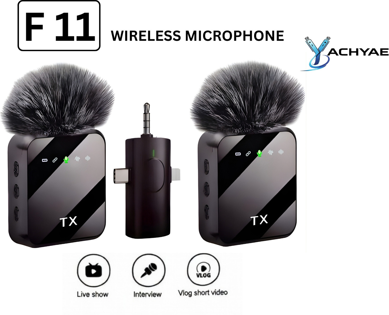 Image of Yachyae Wireless Lapel Mic for YouTube, Online Classes & Vlogging with Clear Audio Microphone