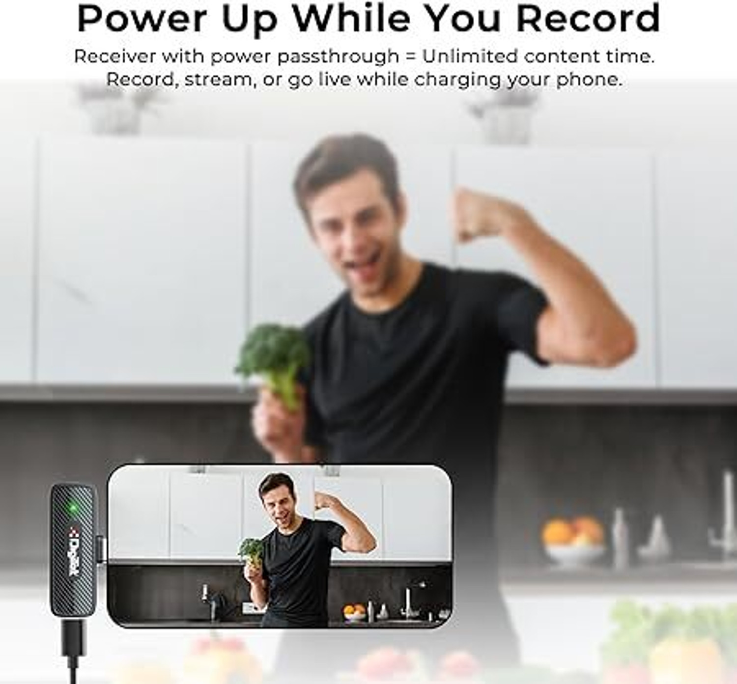 Image of DIGITEK DWM-006 PRO Wireless Microphone & Receiver 4Hours Battery with Type-C Connector Microphone