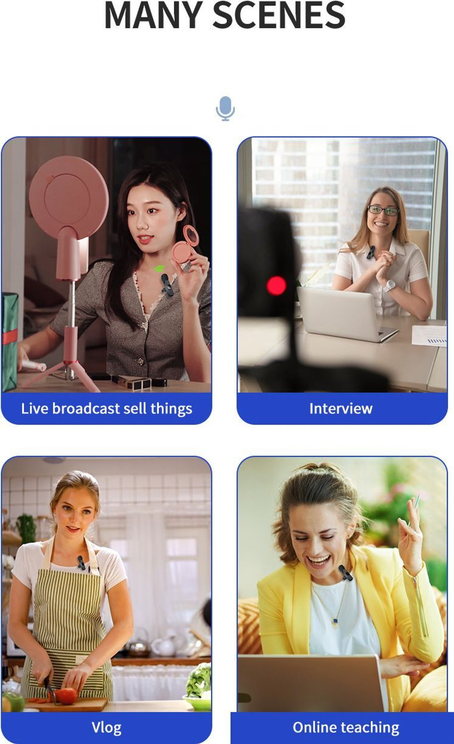 Image of BORNTOGLOW K8 Omnidirectional Lapel Plug and Play Type C Collar Mic Recording Vlog B472 Microphone