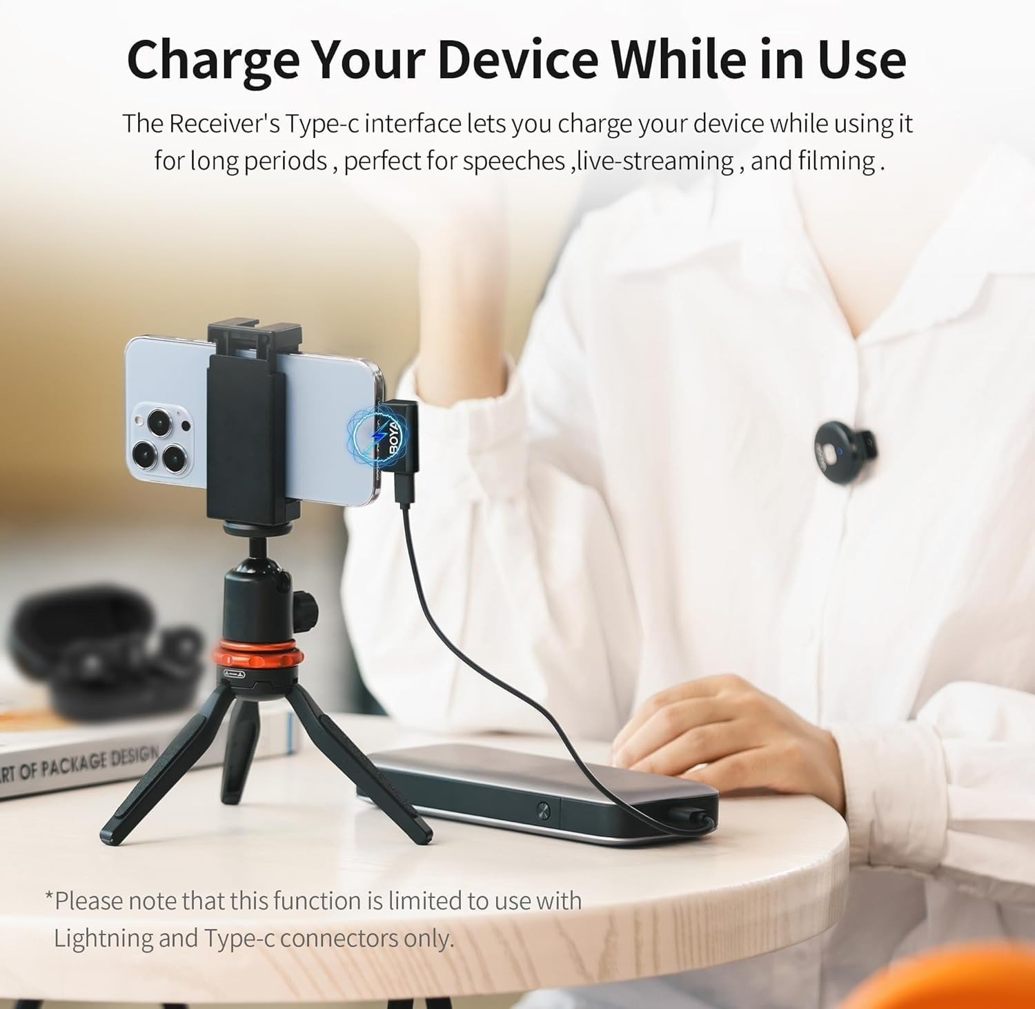 Image of BOYA Omic-U Wireless Microphone (TYPE-C) for Android & PC - Black Microphone