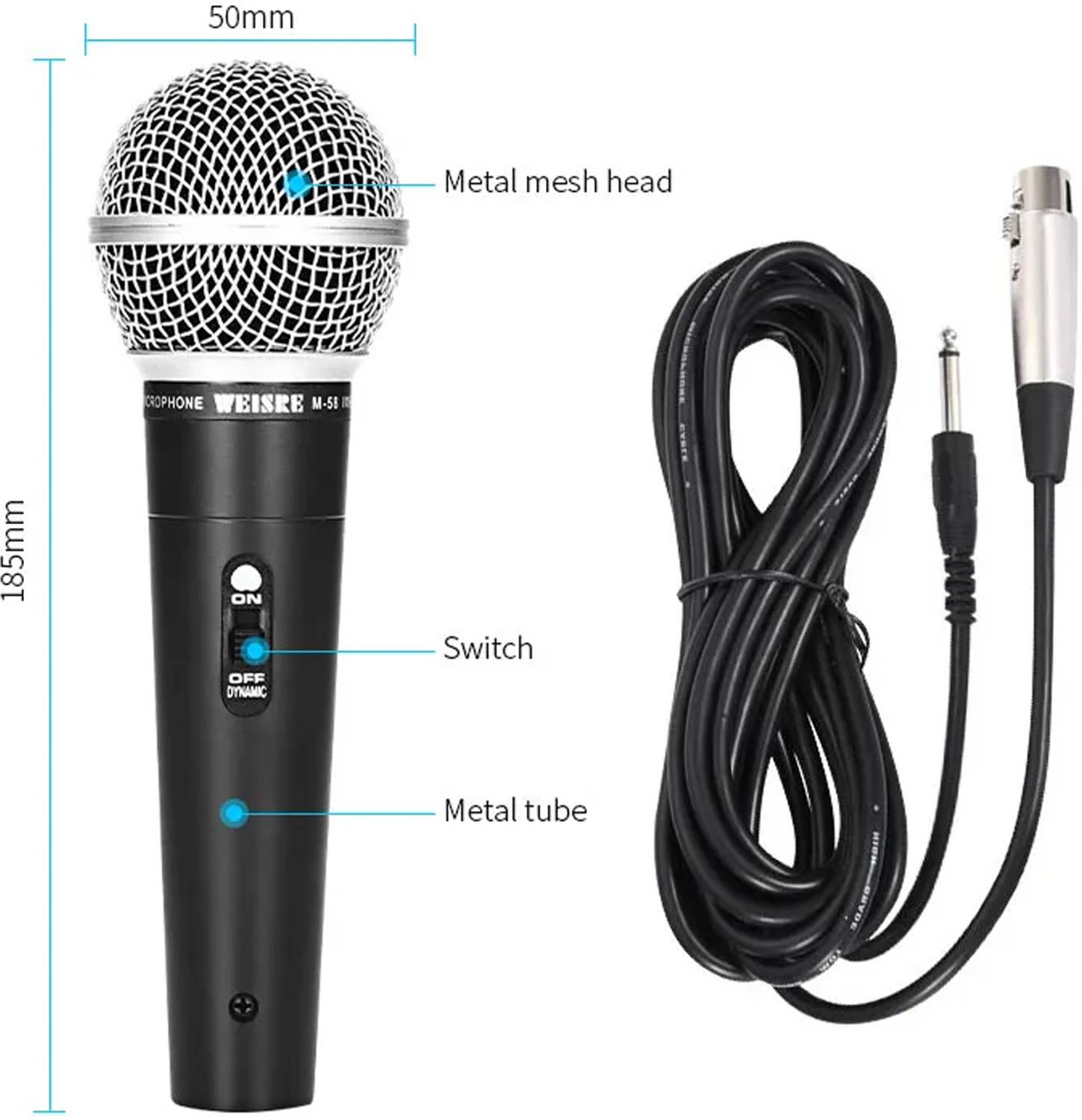 Qaz BETA 58S Legendary Vocal Wired Wire Mike Unidirectional