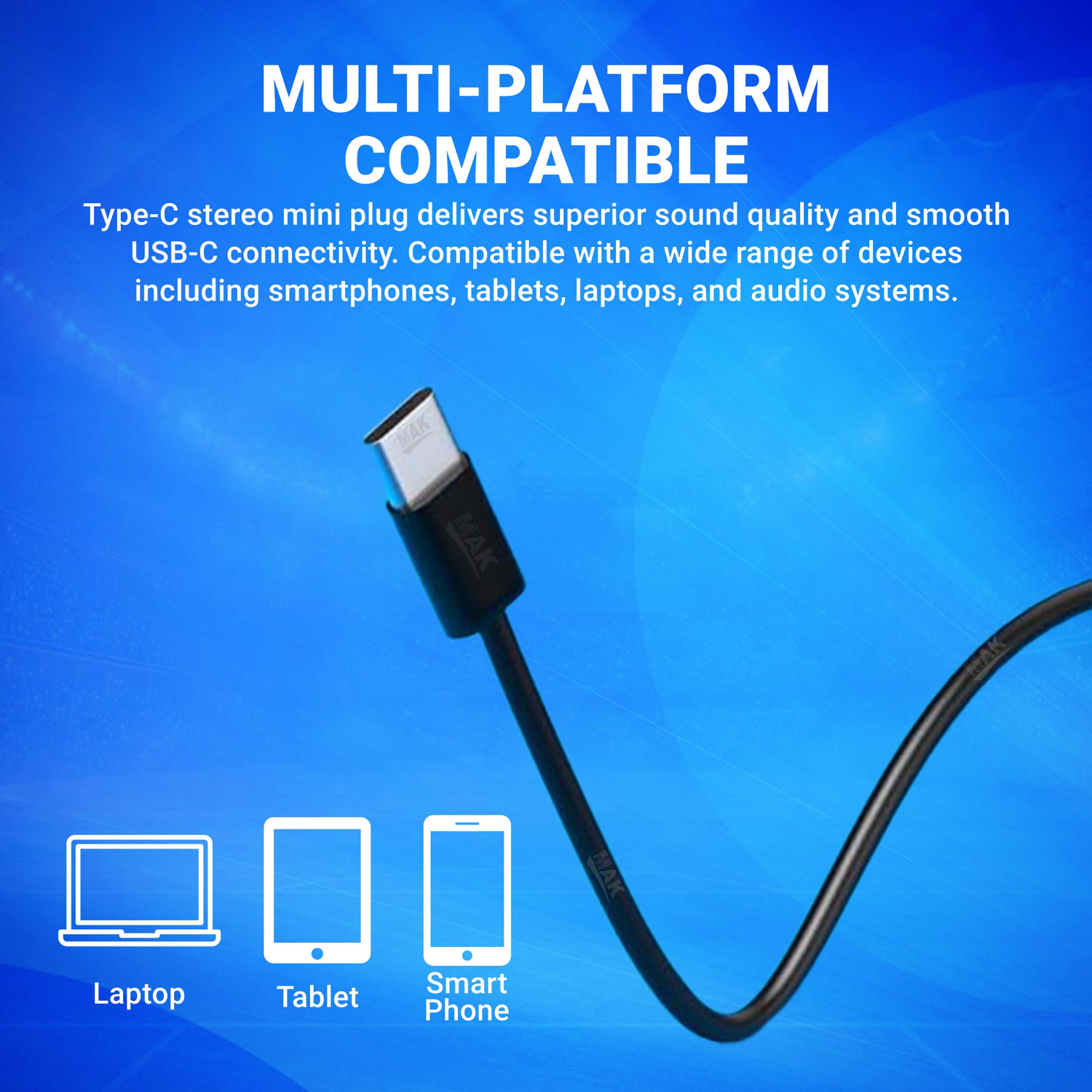 Image of MAK Type-C Wired Microphone - USB-C Noise Cancelling Mic for Recording & Calls Microphone