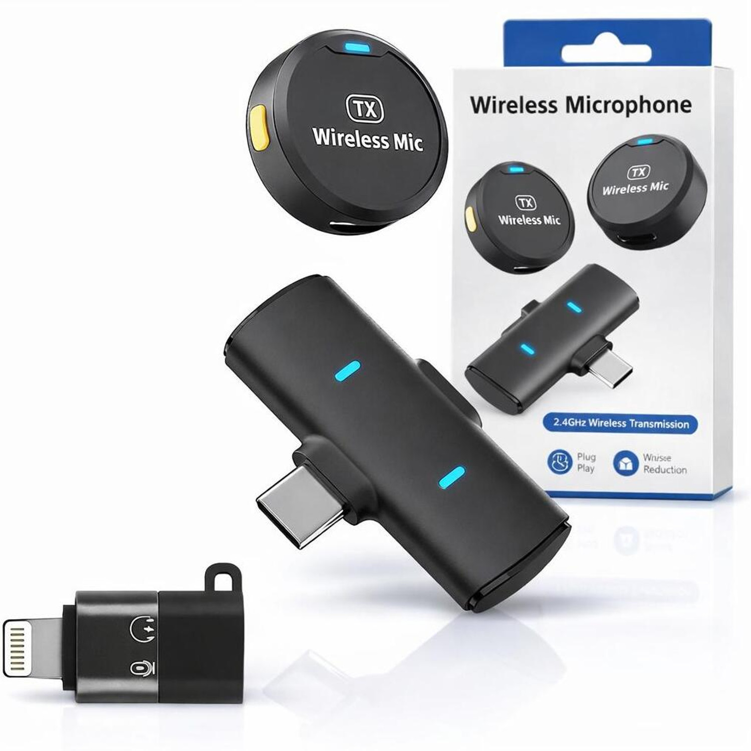 Image of Fireshell Professional Wireless Lavalier Mic Noise Reduction Plug & Play for Phone &Camera Microphone