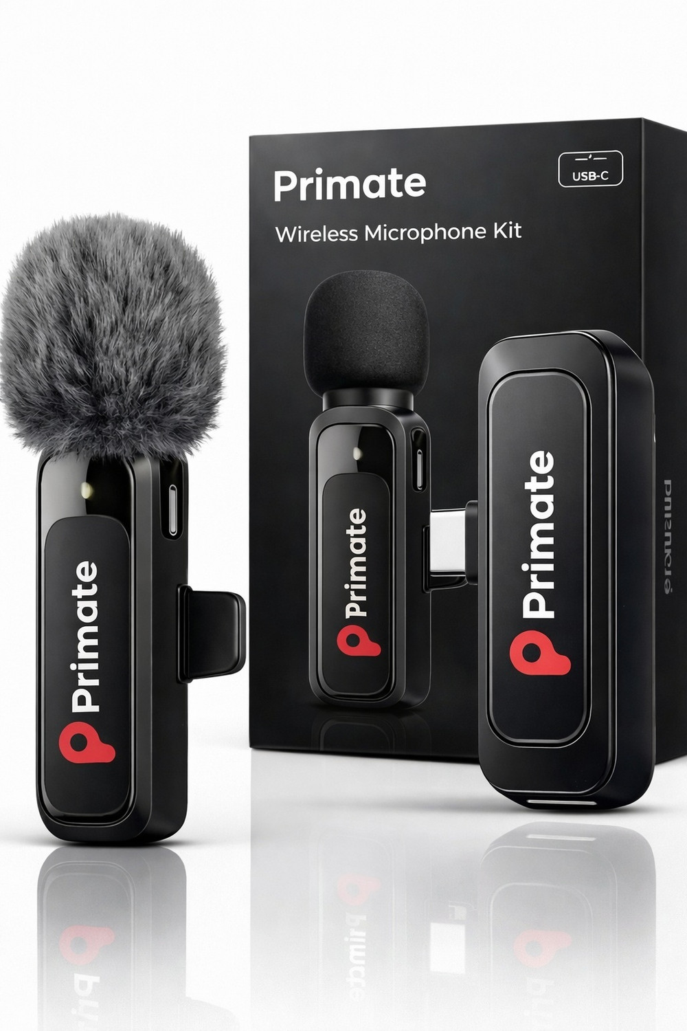 Image of Primate Wireless Mic For Youtube Mic For Vlogging Video Recording , Type-C Plug & Play Microphone