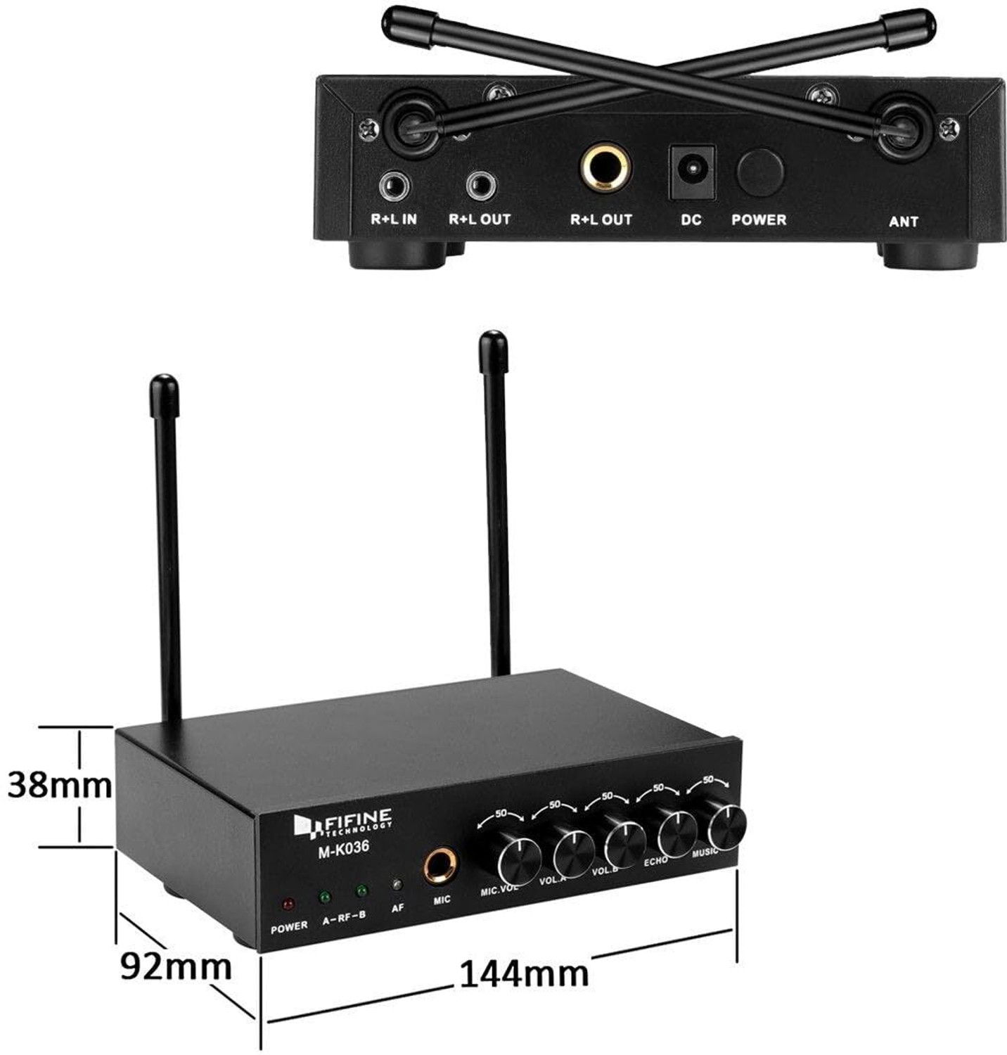 Image of Fifine (OPEN BOX) K036 Karaoke UHF Dual Channel Wireless Handheld Microphone