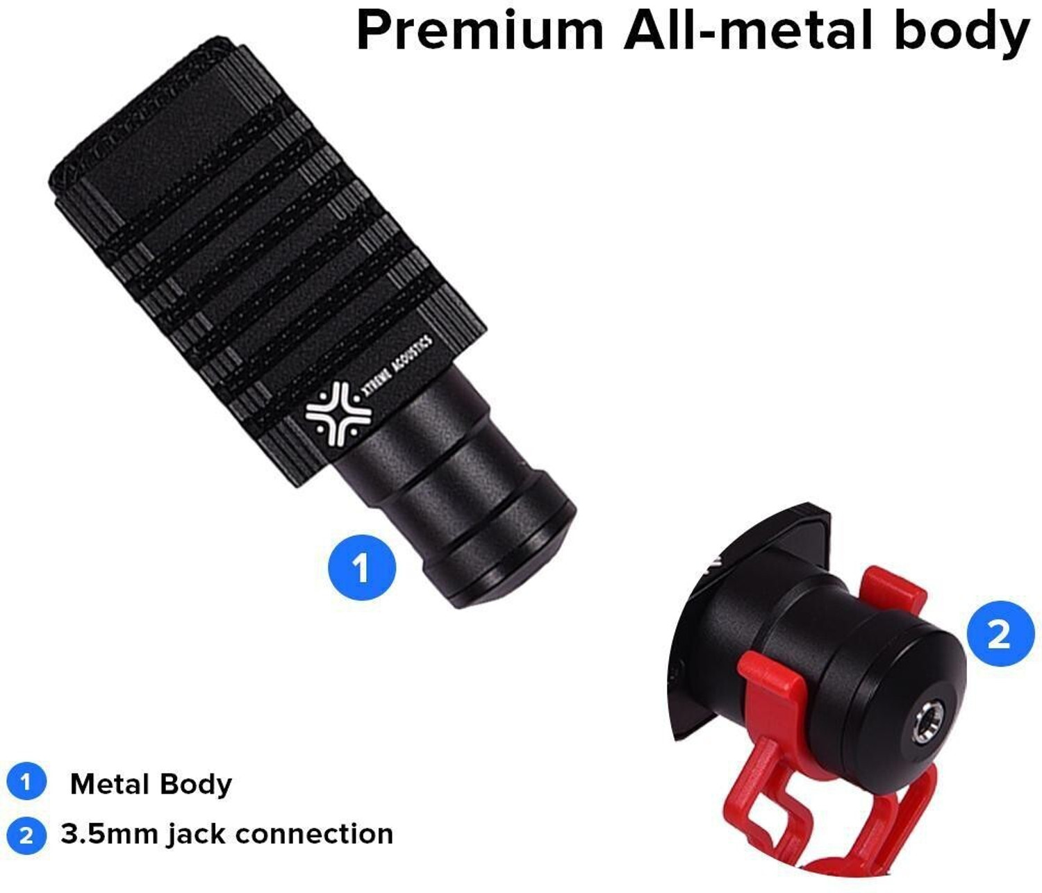 Image of Xtreme Acoustics XA-SGM-02 Shot-gun on camera microphone unidirectional microphone for camera and mobile phone, videography /vlogging /mobile journalism. Microphone