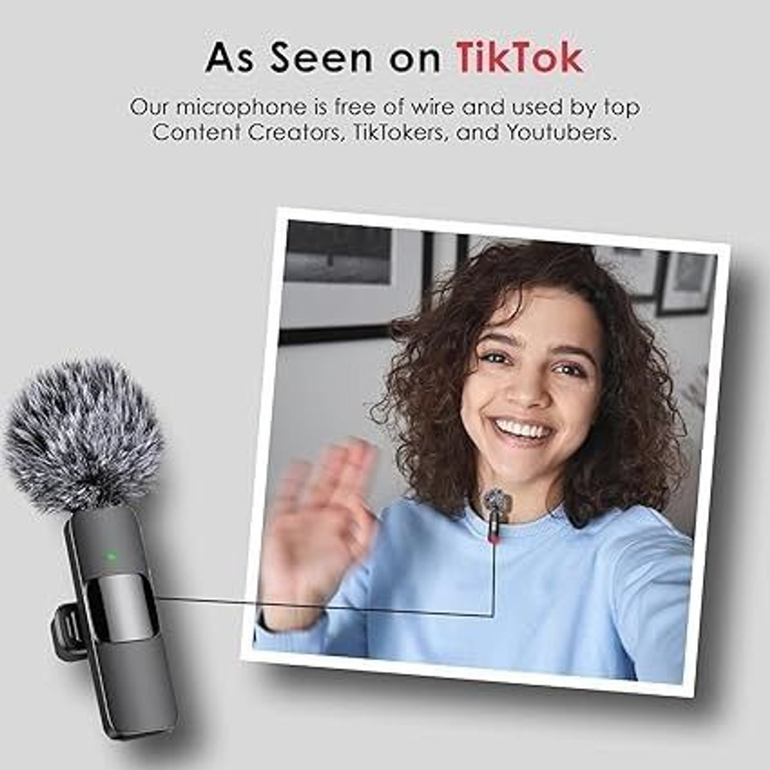 Image of Nextroniqs Furry K9 Wireless Clip Microphone for Recording &Live Streaming on YouTube&insta Microphone