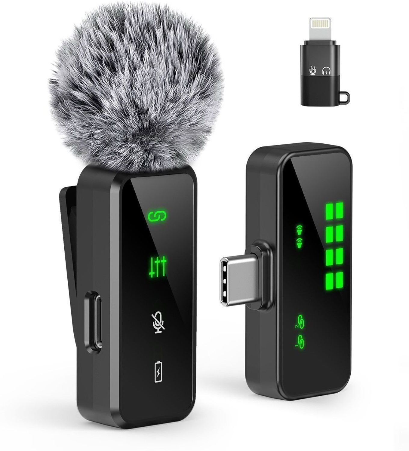 Image of Grenaro 30m Range Mike Wireless, Wireless Mic for YouTube, Mic With LED Indicator Light Microphone