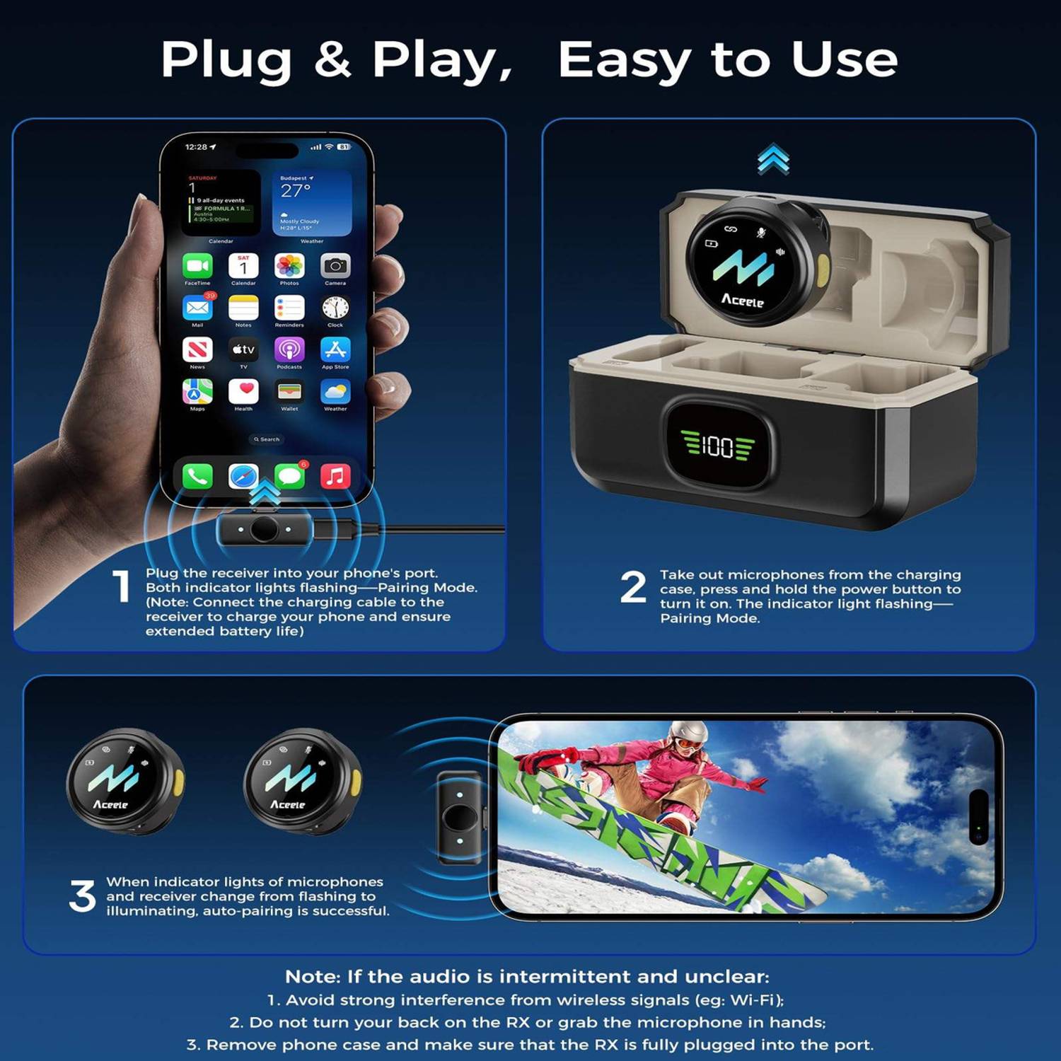 AGINDUSTRY Q8 Dual Wireless Lavalier Mic - Image 3