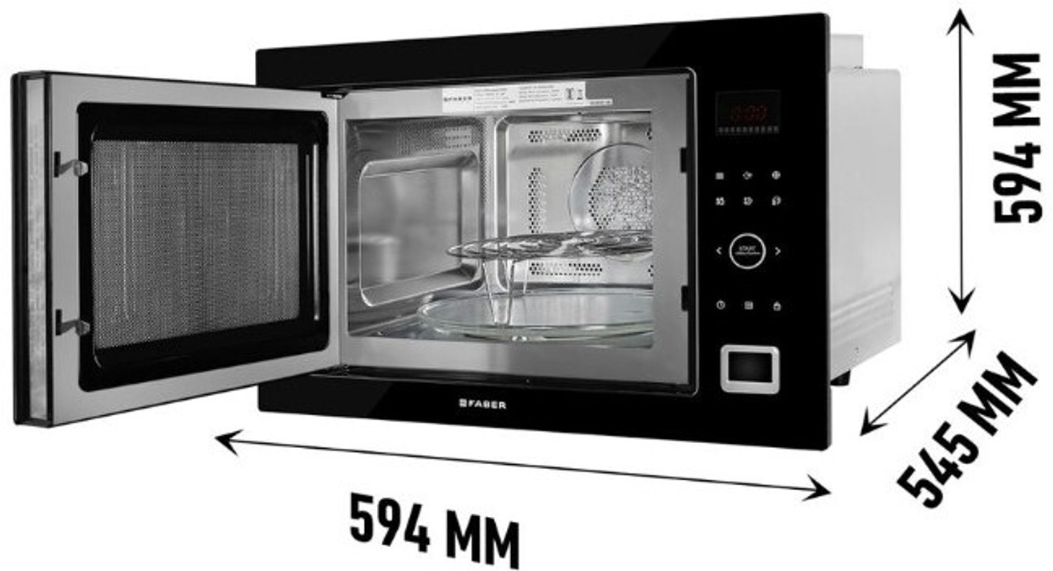 Image of FABER 32 L Built-in Microwave Oven, Grill,Convection, Defrost, 10 Auto Menus, Speedy & Multi-Stage & Combination Cooking, Child Lock, Digital Timer, Energy Efficient Convection & Grill Microwave Oven