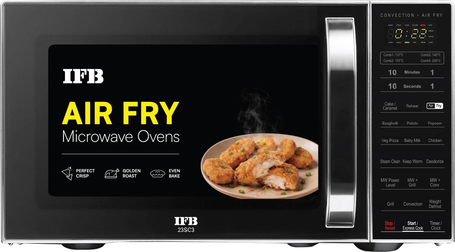 IFB 23 L Air Fry, 71 Standard Cook Menus, Steam Clean, Weight Defrost, Grill & Multi-Stage Cooking Convection Microwave Oven
