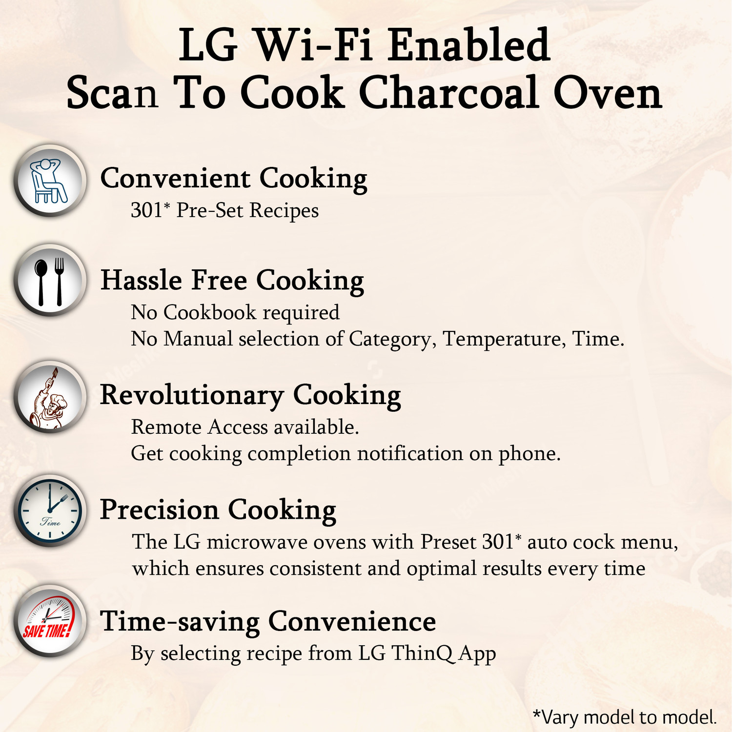Image of LG 28 L Heart Friendly Recipes and 360 Motorised Rotisserie for crispy and tasty bar-be-que recipes, Scan to Cook Wi-Fi Enabled Charcoal Convection Microwave Oven