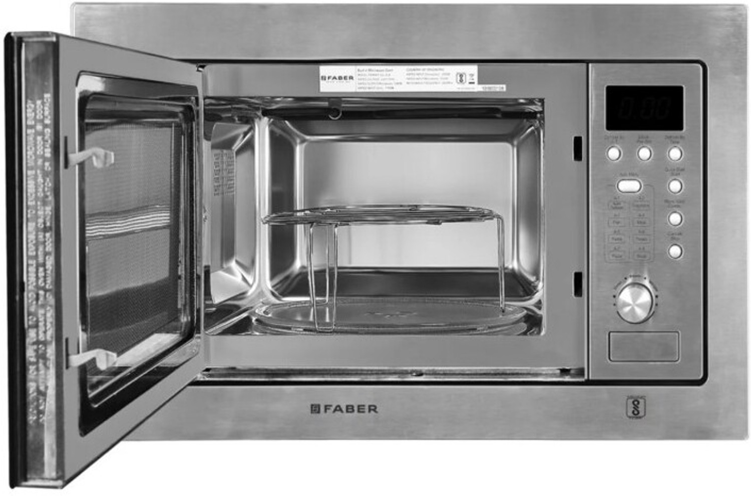 Image of FABER 20 L Built-in Microwave Oven, Grill,Convection, Defrost, 10 Auto Menus, Speedy & Multi-Stage & Combination Cooking, Child Lock, Digital Timer, Energy Efficient Grill Microwave Oven