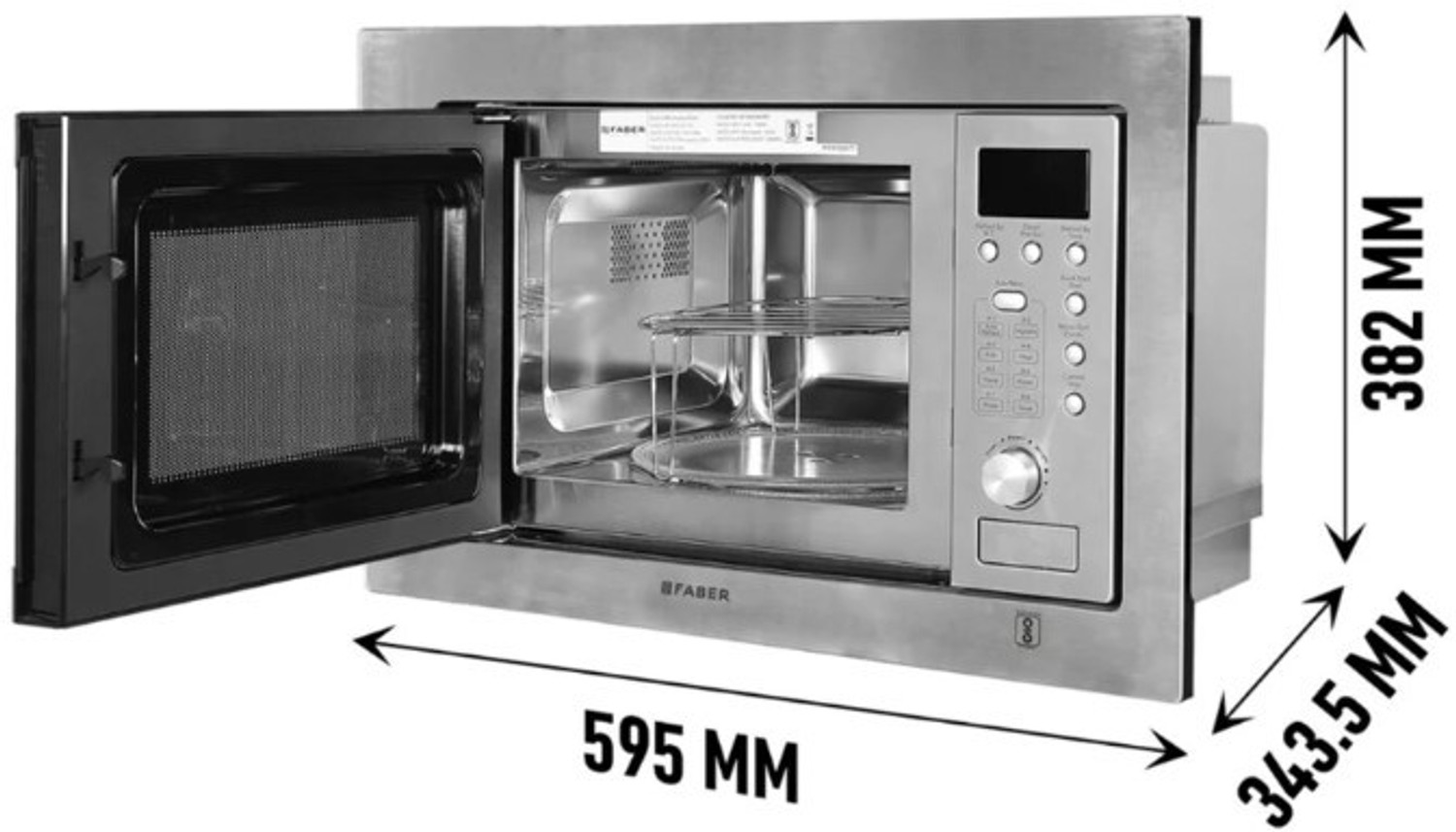 Image of FABER 20 L Built-in Microwave Oven, Grill,Convection, Defrost, 10 Auto Menus, Speedy & Multi-Stage & Combination Cooking, Child Lock, Digital Timer, Energy Efficient Grill Microwave Oven