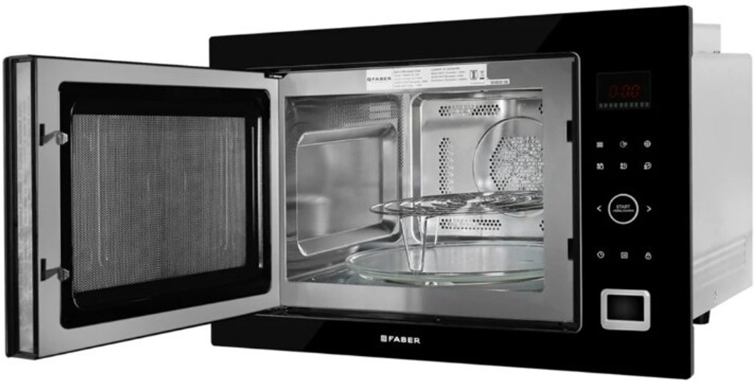 Image of FABER 32 L Built-in Microwave Oven, Grill,Convection, Defrost, 10 Auto Menus, Speedy & Multi-Stage & Combination Cooking, Child Lock, Digital Timer, Energy Efficient Convection & Grill Microwave Oven