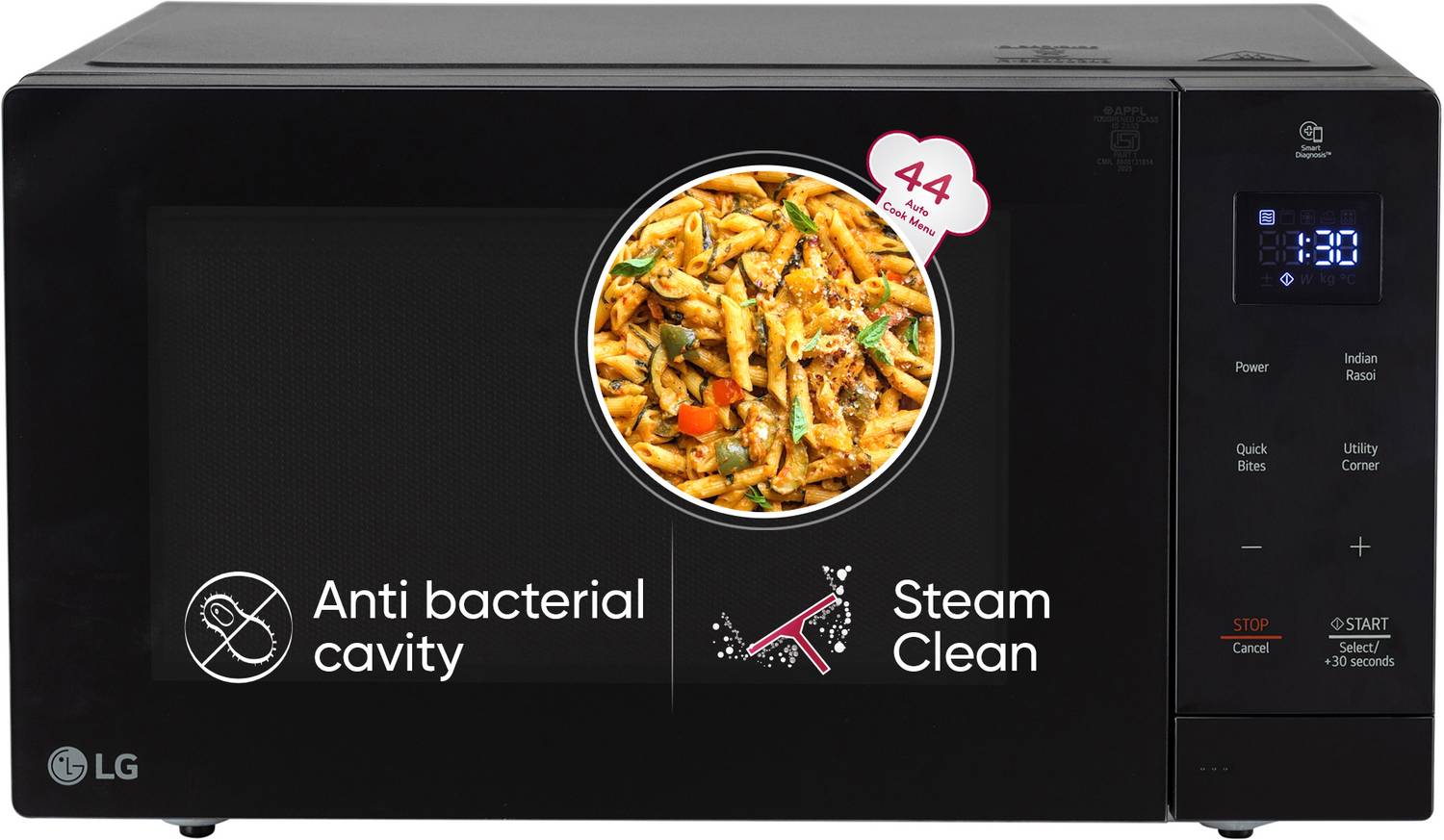 LG 30 L Auto Cook Menu, Child Lock, Energy Saving, Anti bacterial
