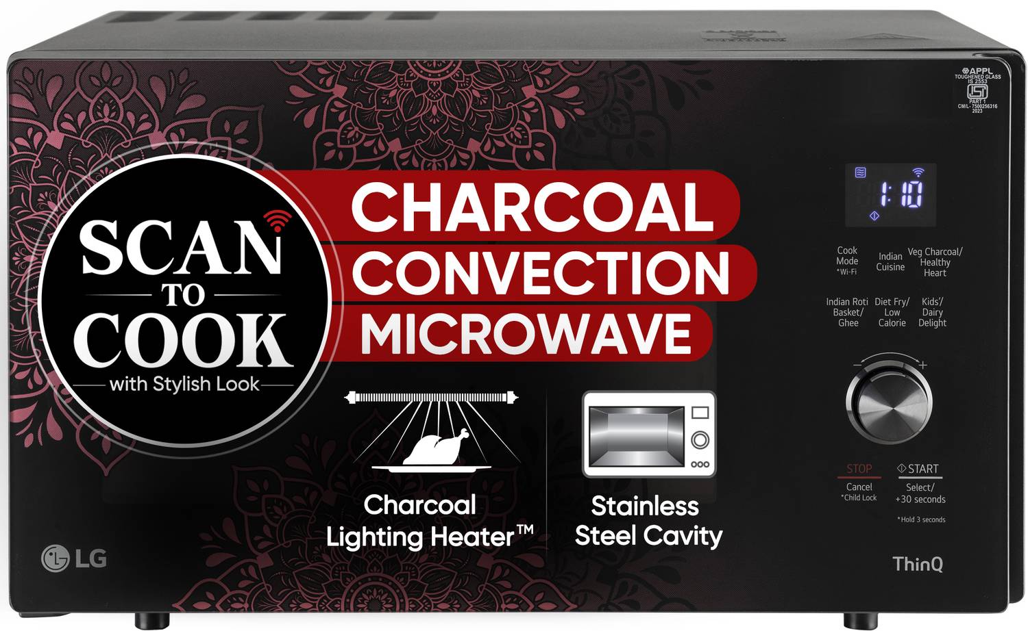 LG 28 L Heart Friendly Recipes and 360 Motorised Rotisserie for c
