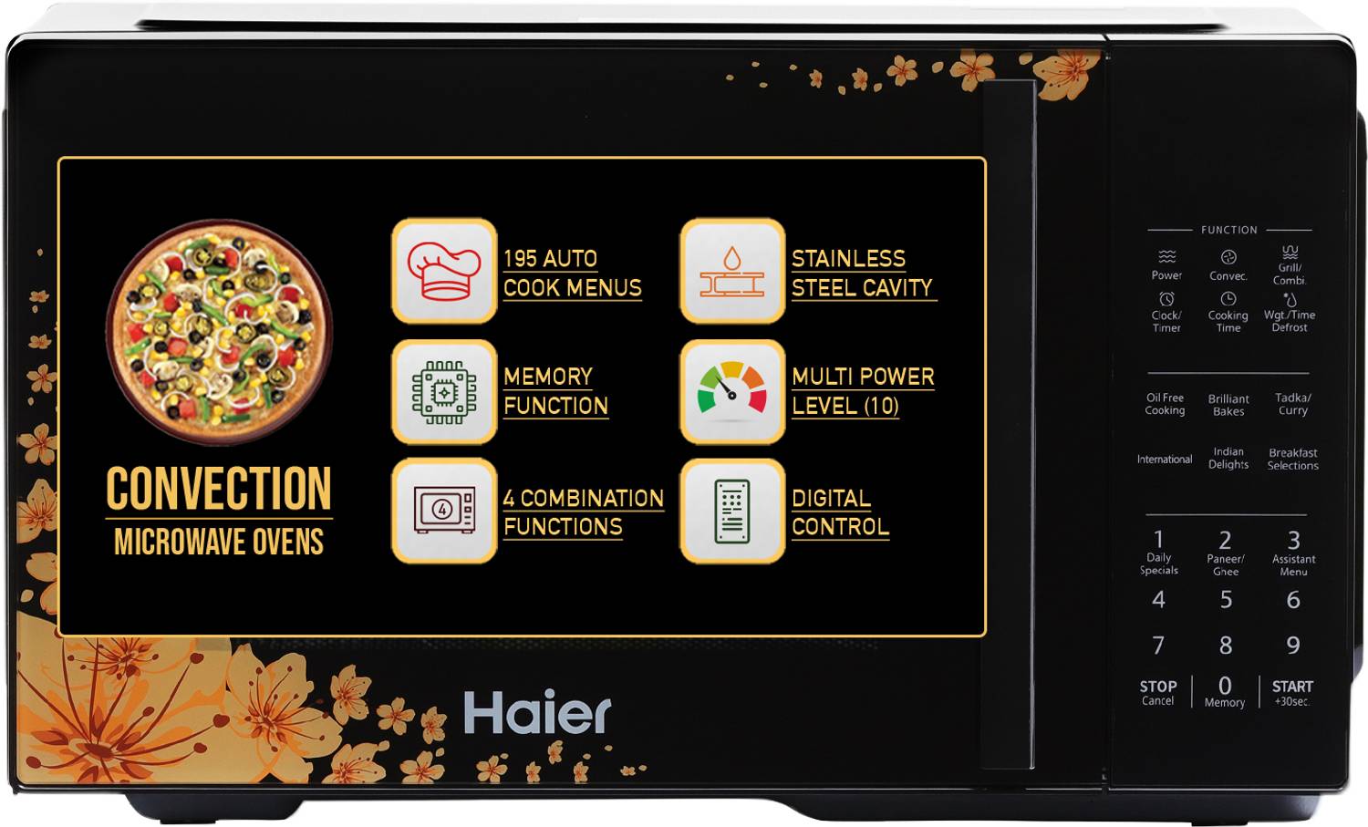 Haier 22 L 205 Auto cook Menus, 10 Power Levels, 4 Combination Co