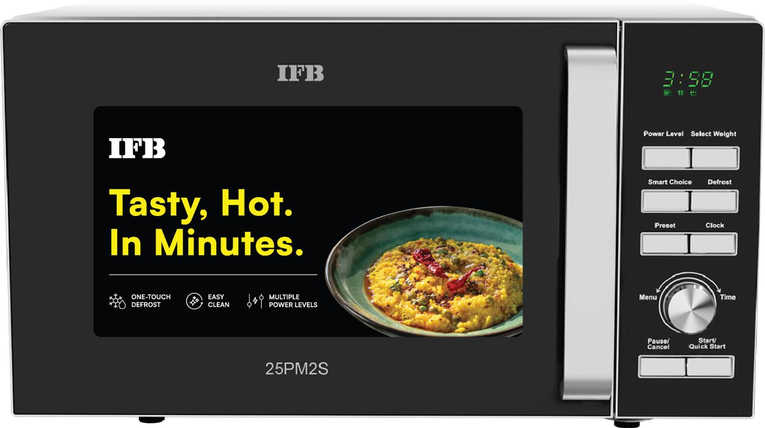 IFB 25 L 61 Auto Cook Menus, 5 Power Levels, Mug Recipes, Quick Reheat, Auto Defrost, Child Safety Lock, Solo Microwave Oven