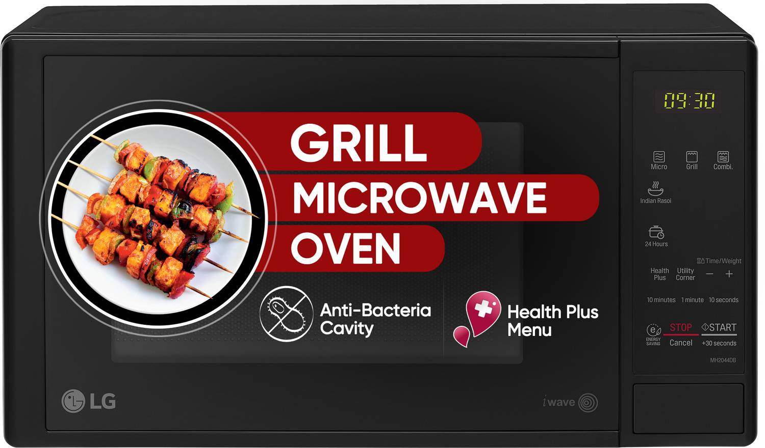 LG 20 L i-Wave Technology, Indian Cuisine, Auto Cook Menu, Steam Clean, Anti-Bacterial Cavity & Health plus Menu Grill Microwave Oven